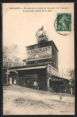 AK Sannois, Du haut de ce moulin on découvre 136 communes