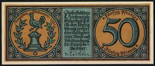 Notgeld Stützerbach 1921, 50 Pfennig, Glasmacher bei der Arbeit