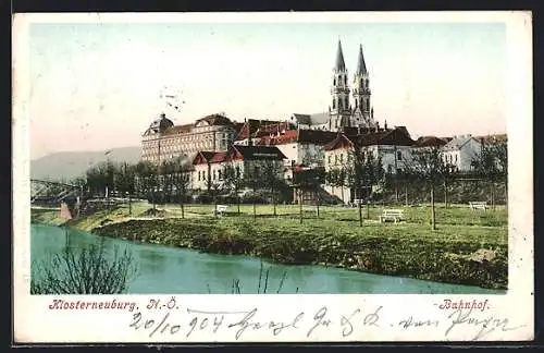 AK Klosterneuburg, Ufer und Bahnhof