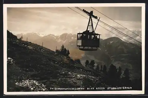 AK Patscherkofelseilbahn mit Blick gegen Stubaierferner