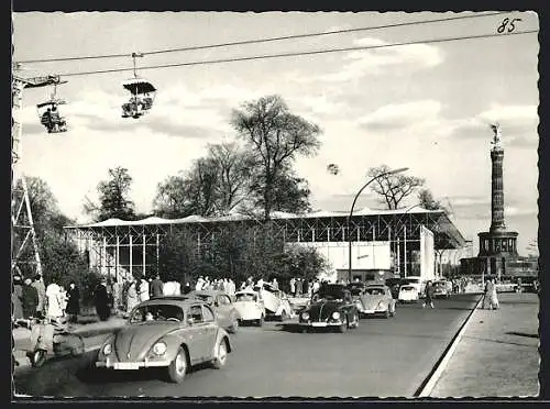 AK Berlin, Siegessäule mit Bauausstellung und Sessellift