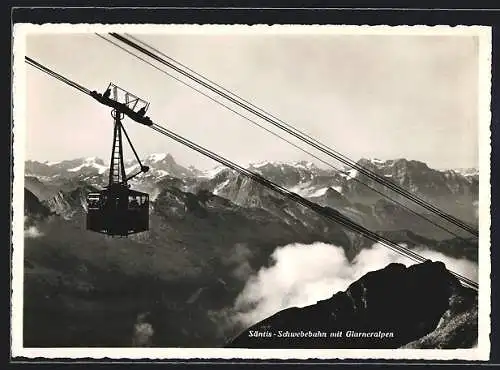 AK Säntis, Schwebebahn mit Glarneralpen