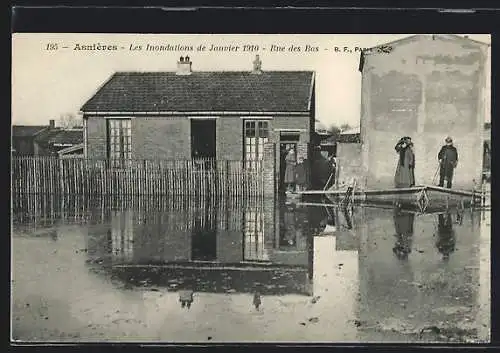 AK Asnières, Crue de la Seine Janvier 1910, Rue des Bas