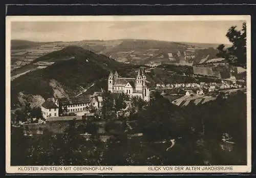 AK Obernhof /Lahn, Ortsansicht mit Kloster Arnstein