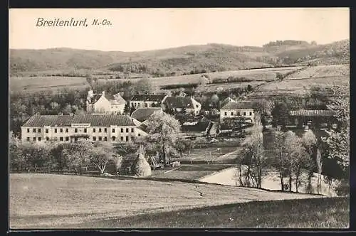 AK Breitenfurt /N.-Oe., Ortsansicht mit dem Schloss-Restaurant