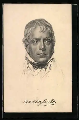 AK Schriftsteller Walter Scott