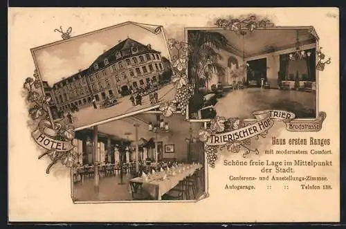 AK Trier, Gasthaus Trierischer Hof, Brodstrasse, Innenansichten