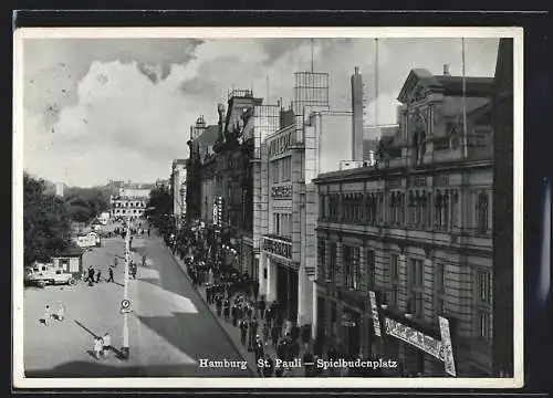 AK Hamburg-St. Pauli, Partie am Spielbudenplatz