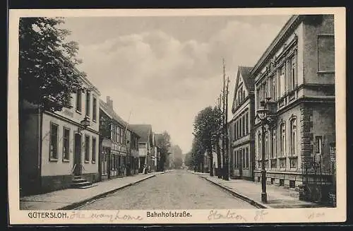 AK Gütersloh, Sicht in die Bahnhofstrasse