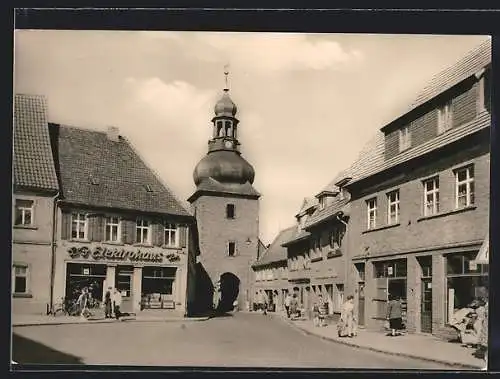 AK Hettstedt (Südharz), Blick zum Saigertor