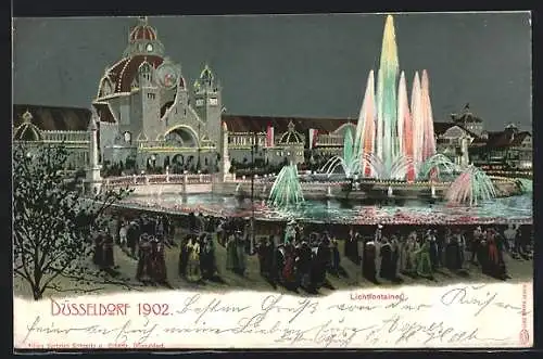 AK Düsseldorf, Industrie- & Gewerbe-Ausstellung 1902, Lichtfontaine