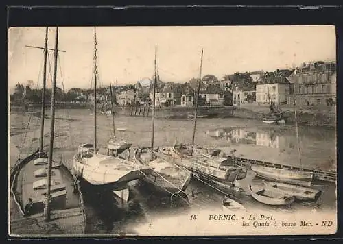 AK Pornic, Le Port, les Quais à basse Mer