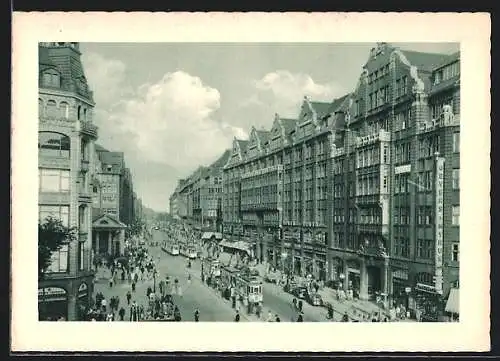 AK Hamburg, Strassenbahn in der Mönckebergstrasse