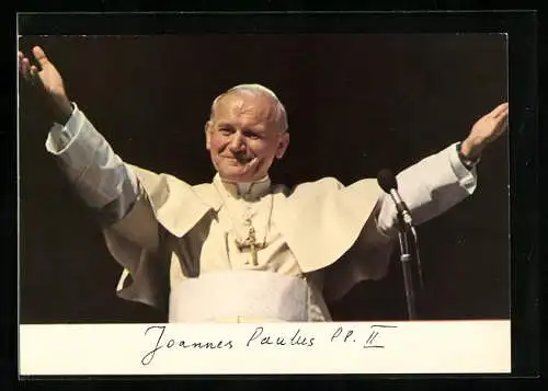 AK Papst Johannes Paul II. mit ausgebreiteten Armen