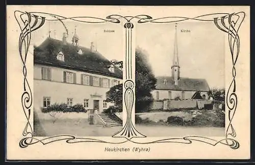 AK Neukirchen /Wyhra, Das Schloss und die Kirche