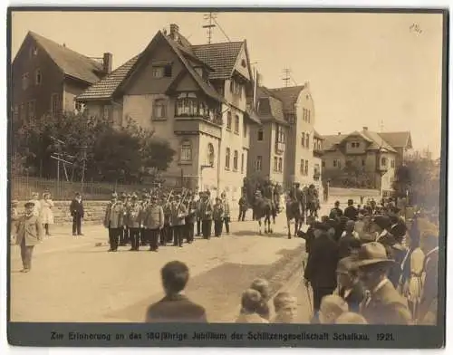 8 Fotografien unbekannter Fotograf, Ansicht Schalkau, Festumzug der Schützengesellschaft zum 180 jährigen Jubiläum 1921