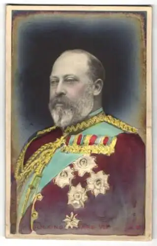 Relief-AK König von England Edward VII. in Uniform
