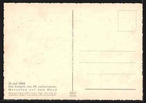 AK Raumfahrt, US-Astronaut Edwin Aldrin am Fuss der Landefähre Eagle, Mondlandung 21. Juli 1969