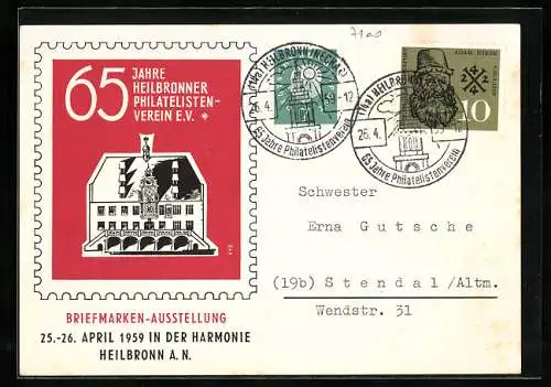 AK Heilbronn a. N., Briefmarken-Ausstellung 1959 in der Harmonie