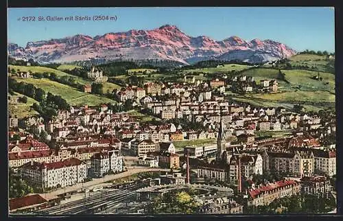 AK St. Gallen, Ortsansicht mit Säntis