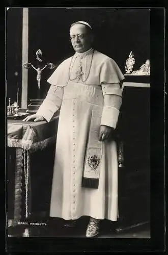 AK Papst Pius XI. in weisser Soutane