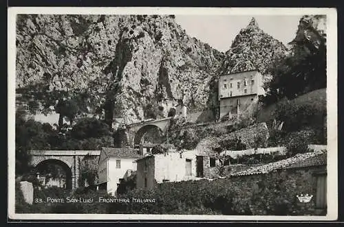 AK Ventimiglia, Ponte San-Luigi, Frontiera Italiana