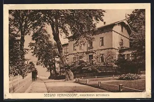 AK Heringsdorf / Seebad, Kinderheim Bethanien mit Park