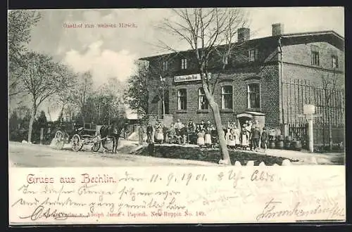 AK Bechlin, Gasthof zum weissen Hirsch