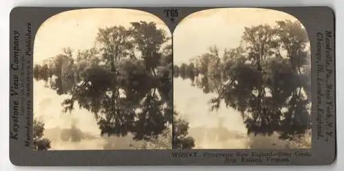 Stereo-Fotografie Keystone View Company, Meadville, Ansicht Rutland / Vermont, Otter Creek New England