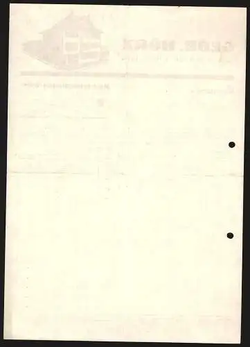 Rechnung Neckartenzlingen /Württ. 1942, Gebr. Hörz, Tabakwaren-Grosshandlung, Modellansicht des Geschäftshauses