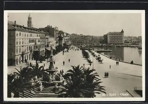 AK Split, Blick auf die Küstenpromenade