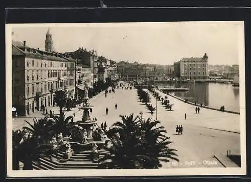 AK Split, Blick auf die Küstenpromenade