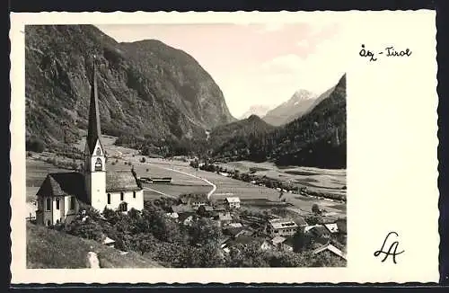 AK Ötz /Tirol, Ortspartie mit Kirche