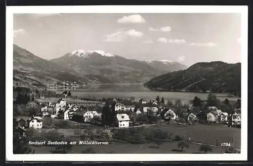 AK Seeboden am Millstättersee, Teilansicht mit Bergen