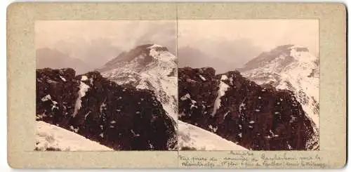 Stereo-Fotografie unbekannter Fotograf und Ort, schwezier Alpen, Lauberhorn mit Blumlisalp