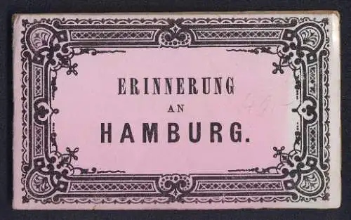 Leporello-Album Hamburg mit 12 Lithographie-Ansichten, Hafen, Zoologischer Garten, Blankenese