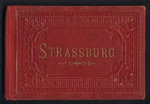 Leporello-Album Strassburg mit 13 Lithographie-Ansichten, St. Thomas-Kirche, Mausoleum Marschall v. Sachsen