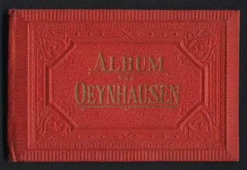 Leporello-Album Oeynhausen mit 16 Lithographie-Ansichten, Kaiser Wilhelm-Denkmal, Wittekindsberg, Porta m. Jacobsberg