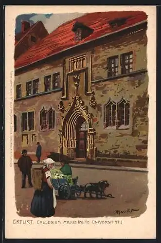 Künstler-Lithographie Alexander Marcks: Erfurt, Collegium Majus, Alte Universität