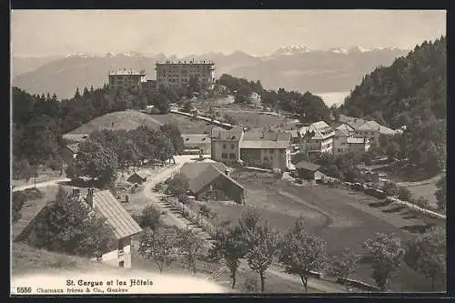 AK Saint-Cergue, Vur sur les Hôtel