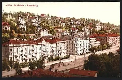 AK St. Gallen, Blick auf den Rosenberg