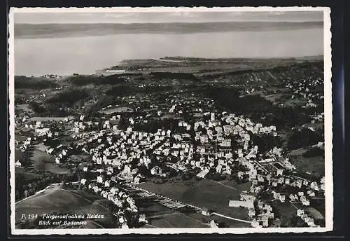 AK Heiden, Teilansicht mit Blick auf Bodensee, Fliegeraufnahme