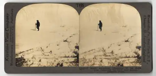 Stereo-Fotografie Keystone View Co., Meadville, Expedition, Roald Admundsen bei der Entdeckung des Süpol