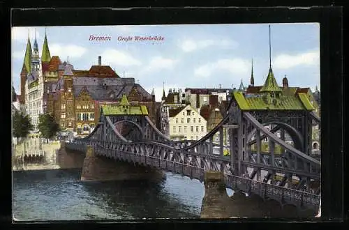 AK Bremen, Grosse Weserbrücke