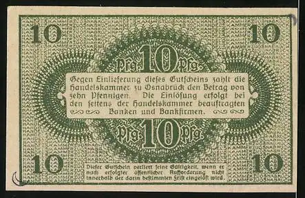 Notgeld Osnabrück 1921, 10 Pfennig