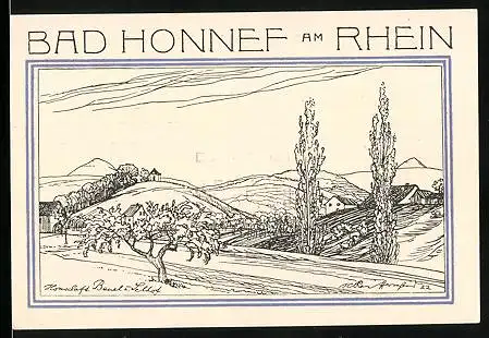 Notgeld Bad Honnef am Rhein 1921, 50 Pfennig, Honschaft, Beuel und Selhof und Wappen
