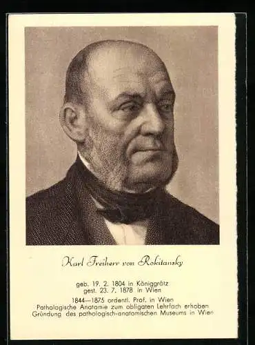 AK Karl Feiherr von Rokitansky, Pathologe und Professor