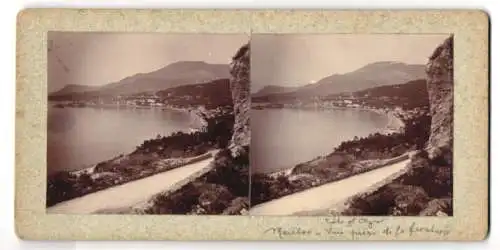 Stereo-Fotografie unbekannter Fotograf, Ansicht Menton, vue pris de la frontiere