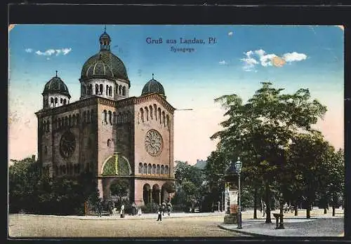 AK Landau, Totalansicht der Synagoge