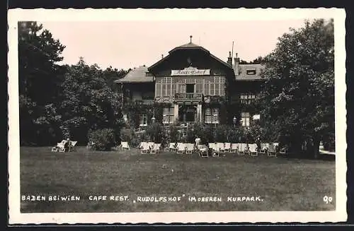 AK Baden, Cafe-Restaurant Eudolfshöhe im oberen Kurpark